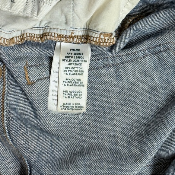 FRAME Denim Le Original Short, Lawrence Wash 31 Classic High Rise Raw Cut Blue - Picture 5 of 10